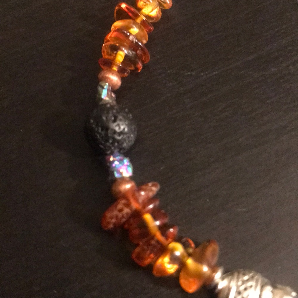 Baltic amber mixed metal bracelet - Picture 2 of 4